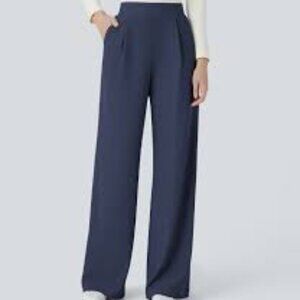 1- HALARA FLEX HIGH WAISTED POCKET WIDE LEG WORK PANTS